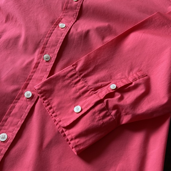 J Crew Haberdashery Stretch Cotton Shirt Vibrant Coral Size Large EUC - Picture 7 of 12